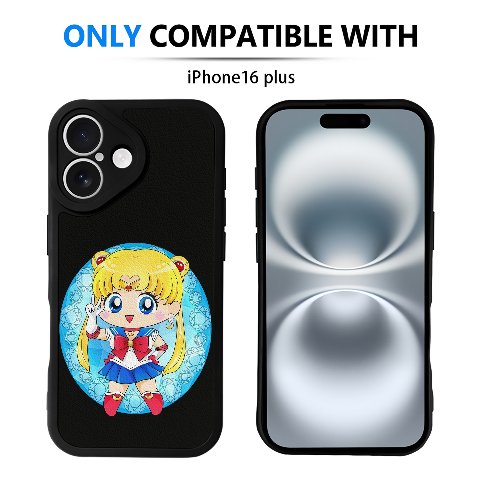 （画像用） 美少女戦士セーラームーン 月野 うさぎ つきの うさぎ Sailor Moon Tsukino Usagi 【iPhone 16シリーズ対応】シリコンスマホケース（レザー調） 材質：シリコン